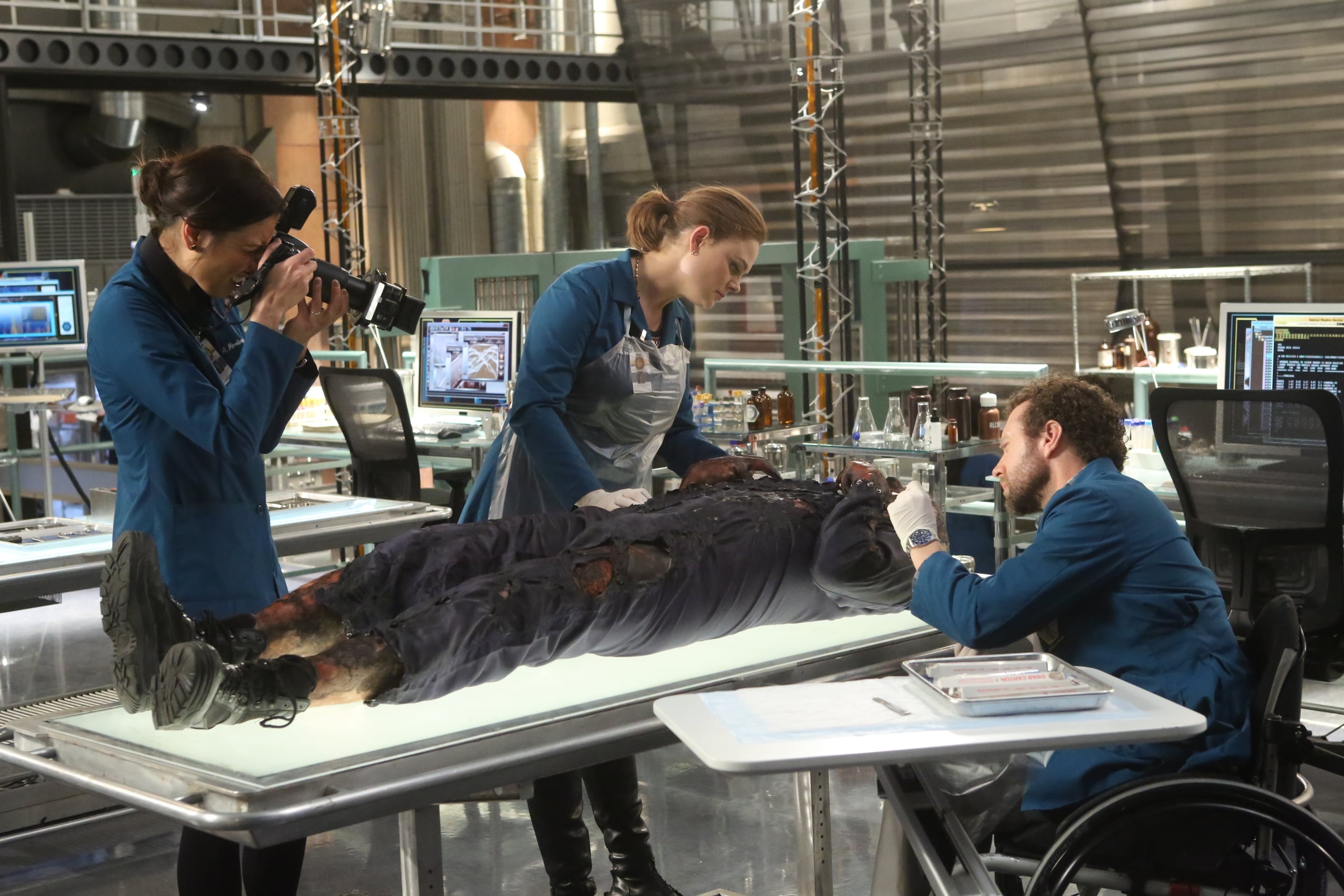 BONES: L-R: Michaela Conlin, Emily Deschanel and T.J. Thyne in the "The Nightmare Within The Nightmare" season finale episode of BONES airing Thursday, July 21 (8:00-9:00 PM ET/PT) on FOX. ©2016 Fox Broadcasting Co. Cr: Patrick McElhenney/FOX Bones Season 11 Finale Preview: The Nightmare Within the Nightmare | Tell-Tale TV BONES: L-R: Michaela Conlin, Emily Deschanel and T.J. Thyne in the "The Nightmare Within The Nightmare" season finale episode of BONES airing Thursday, July 21 (8:00-9:00 PM ET/PT) on FOX.  ©2016 Fox Broadcasting Co.  Cr:  Patrick McElhenney/FOX