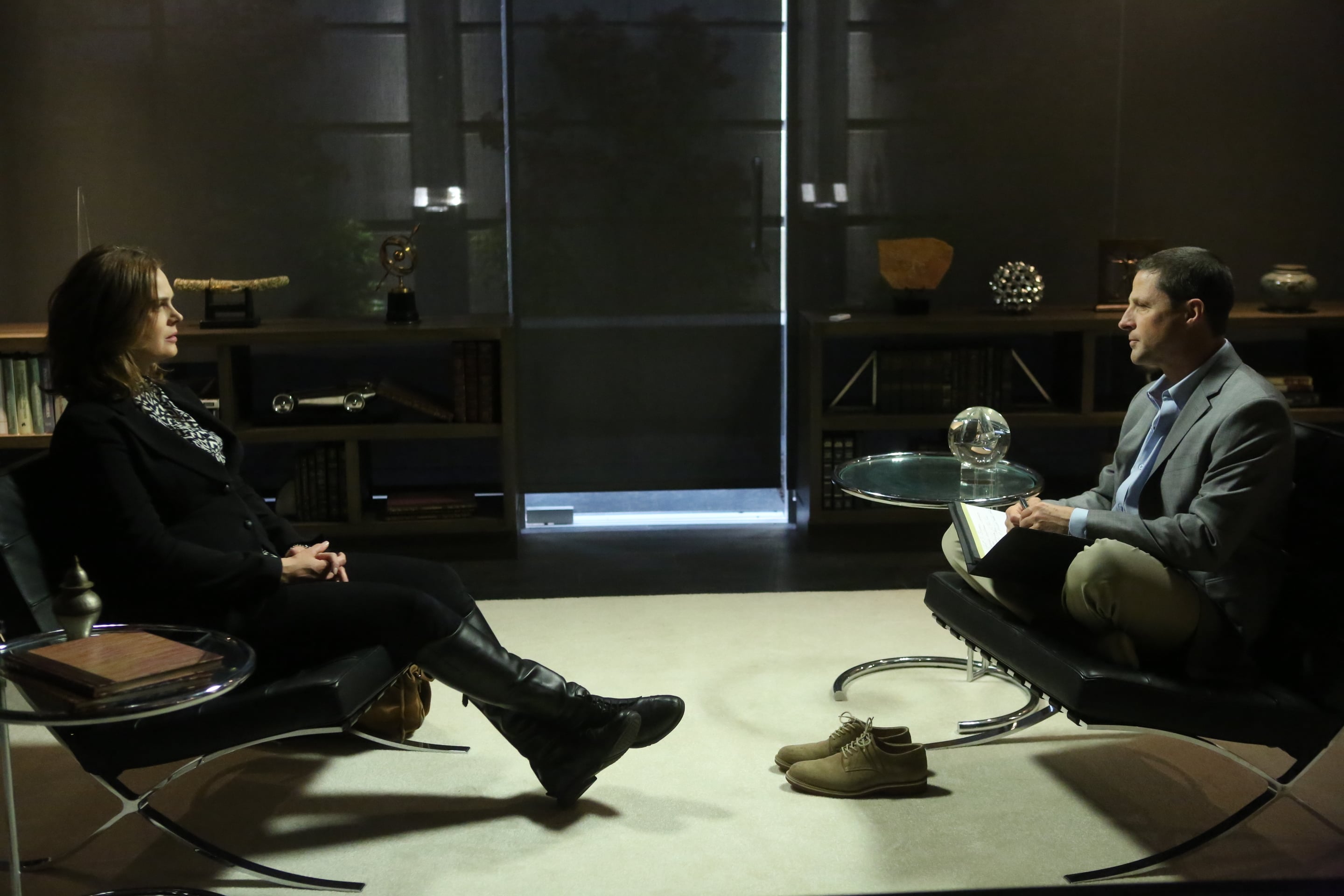 BONES: L-R: Emily Deschanel and guest star Timothy Sanders Guinee in the "The Nightmare Within The Nightmare" season finale episode of BONES airing Thursday, July 21 (8:00-9:00 PM ET/PT) on FOX. ©2016 Fox Broadcasting Co. Cr: Patrick McElhenney/FOX Bones Season 11 Finale Preview: The Nightmare Within the Nightmare | Tell-Tale TV