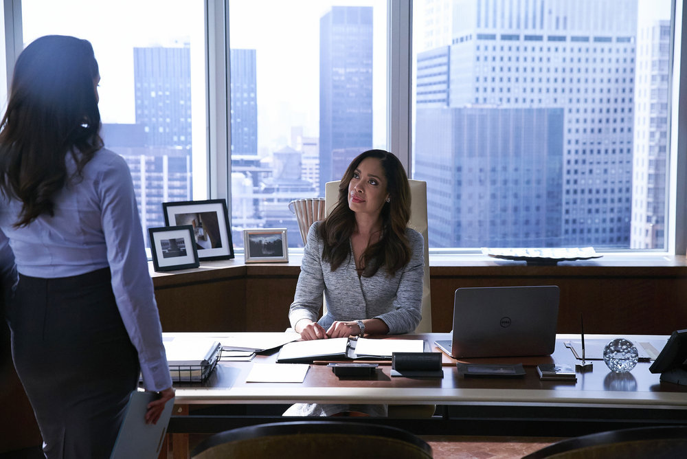 SUITS -- "Shake the Trees" Episode 607 -- Pictured: Gina Torres as Jessica Pearson -- (Photo by: Shane Mahood/USA Network) Suits Photo Preview: Bad News (Season 6 Episode 7) - Part 3
