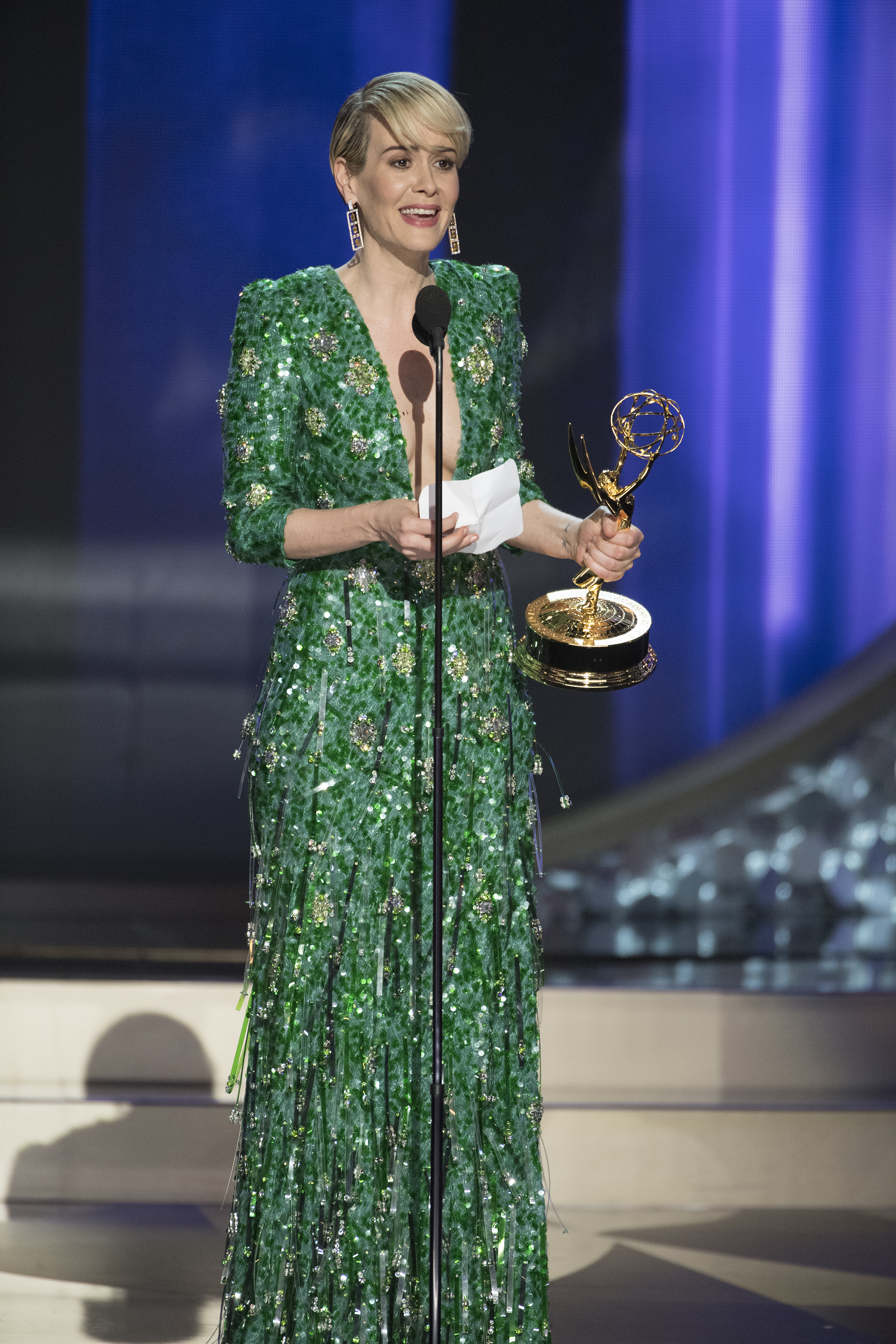 THE 68TH EMMY(r) AWARDS - “The 68th Emmy Awards” broadcasts live from The Microsoft Theater in Los Angeles, Sunday, September 18 (7:00-11:00 p.m. EDT/4:00-8:00 p.m. PDT), on ABC and is hosted by Jimmy Kimmel. (ABC/Image Group LA) SARAH PAULSON Emmys 2016: The People v. O.J. Simpson, Veep, and Game of Thrones Take Home Big Wins - Part 3