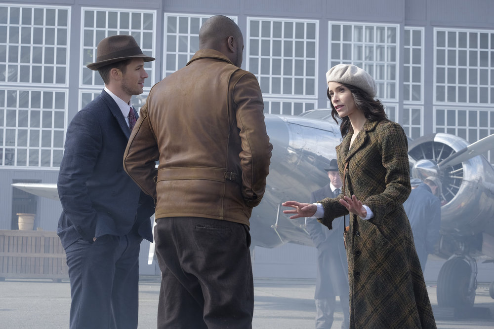 TIMELESS -- "Pilot" -- Pictured: (l-r) Matt Lanter as Wyatt Logan, Malcolm Barrett as Rufus Carlin, Abigail Spencer as Lucy Preston -- (Photo by: Joe Lederer/NBC) Timeless Series Premiere Photo Preview | Tell-Tale TV - Part 2
