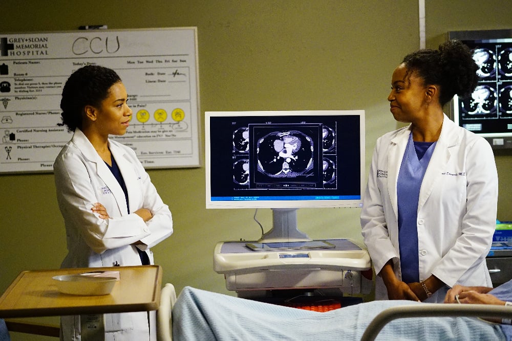 GREY Grey’s Anatomy Photo Preview: A Baby on the Way? (Season 13 Episode 5) - Part 2'S ANATOMY - "Both Sides Now" - Meredith and Bailey are at odds when both of their patients need a liver transplant, Owen seeks help from the other doctors when he is charged with babysitting baby Harriet for the day, and Amelia struggles with telling Owen some important news, on "Grey's Anatomy," THURSDAY, OCTOBER 20 (8:00-9:00 p.m. EDT), on the ABC Television Network. (ABC/Richard Cartwright)