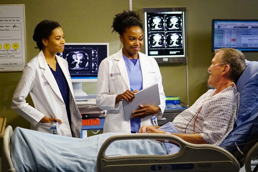 GREY Grey’s Anatomy Photo Preview: A Baby on the Way? (Season 13 Episode 5) - Part 2'S ANATOMY - "Both Sides Now" - Meredith and Bailey are at odds when both of their patients need a liver transplant, Owen seeks help from the other doctors when he is charged with babysitting baby Harriet for the day, and Amelia struggles with telling Owen some important news, on "Grey's Anatomy," THURSDAY, OCTOBER 20 (8:00-9:00 p.m. EDT), on the ABC Television Network. (ABC/Richard Cartwright)