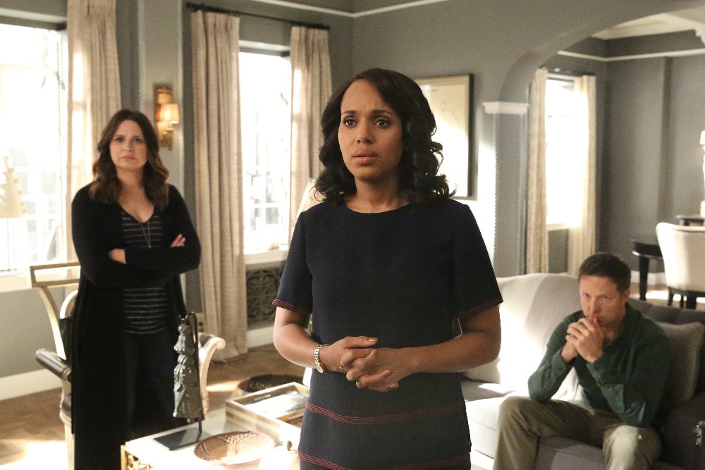 SCANDAL - "Trojan Horse" - Olivia and the team are determined to bring down Peus, but as the Electoral College vote nears, the fight for power claims another victim, on "Scandal," airing THURSDAY, APRIL 20 (9:01-10:00 p.m. EDT), on The ABC Television Network. (ABC/Mitch Haaseth) Scandal Photo Preview: Swimming with Sharks SCANDAL - "Trojan Horse" - Olivia and the team are determined to bring down Peus, but as the Electoral College vote nears, the fight for power claims another victim, on "Scandal," airing THURSDAY, APRIL 20 (9:01-10:00 p.m. EDT), on The ABC Television Network. (ABC/Mitch Haaseth)