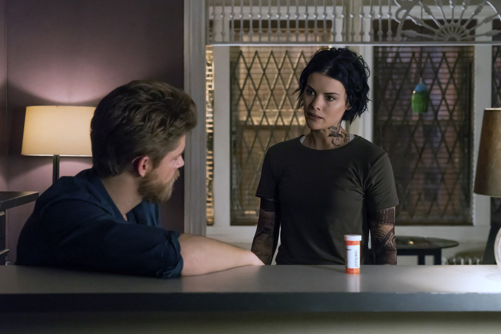 BLINDSPOT -- "Regard A Mere Mad Rager" Episode 219 -- Pictured: (l-r) Luke Mitchell as Roman, Jaimie Alexander as Jane Doe -- (Photo by: Barbara Nitke/NBC) Blindspot Photo Preview: What is Shepherd Up to in Bangkok? - Part 3 BLINDSPOT -- "Regard A Mere Mad Rager" Episode 219 -- Pictured: (l-r) Luke Mitchell as Roman, Jaimie Alexander as Jane Doe -- (Photo by: Barbara Nitke/NBC)