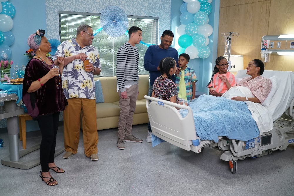BLACK-ISH - "Sprinkles" - Initially wary, Dre embraces throwing Bow Tell-Tale TV Panel: Black-ish Season 3 BLACK-ISH - "Sprinkles" - Initially wary, Dre embraces throwing Bow's baby shower and wants it to be unforgettable. However, his plans are put on hold when Bow stops by the OB/GYN with a headache and discovers she is having complications, on the season finale of "black-ish," WEDNESDAY, MAY 10 (9:31-10:00 p.m. EDT), on The ABC Television Network. (ABC/Ron Tom)'s baby shower and wants it to be unforgettable. However, his plans are put on hold when Bow stops by the OB/GYN with a headache and discovers she is having complications, on the season finale of "black-ish," WEDNESDAY, MAY 10 (9:31-10:00 p.m. EDT), on The ABC Television Network. (ABC/Ron Tom)