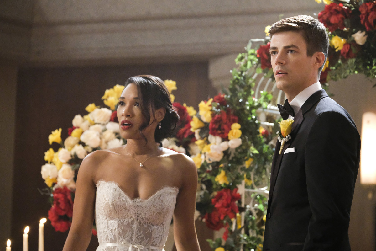 Supergirl Season 8 Episode 8 -- "Crisis on Earth-X, Part 1" Preview — Arrowverse Crossover: Crisis on Earth-X - Part 2 Supergirl -- "Crisis on Earth-X, Part 1" -- SPG308b_0302.jpg -- Pictured (L-R): Candice Patton as Iris West and Grant Gustin as Barry Allen -- Photo: Bettina Strauss/The CW -- ÃÂ© 2017 The CW Network, LLC. All Rights Reserved