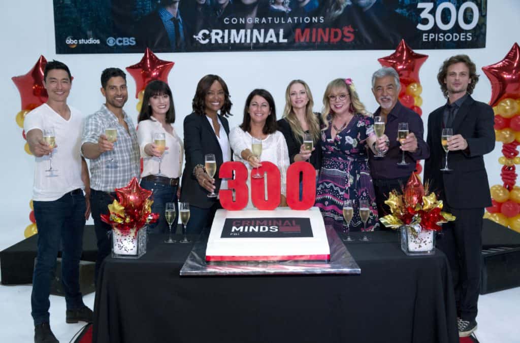 CRIMINAL MINDS 300th Episode Cake Cutting Celebration Preview — Criminal Minds Season 14 Episode 1: 300 CRIMINAL MINDS 300th Episode Cake Cutting Celebration