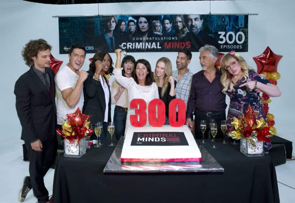 CRIMINAL MINDS 300th Episode Cake Cutting Celebration Preview — Criminal Minds Season 14 Episode 1: 300 CRIMINAL MINDS 300th Episode Cake Cutting Celebration