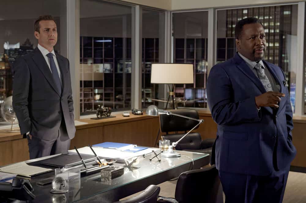 Suits Season 8 Episode 10 - Gabriel Macht as Harvey Specter, Wendell Pierce as Robert Zane Preview — Suits Season 8 Episode 10: Managing Partner - Part 2 Suits Season 8 Episode 10 - Gabriel Macht as Harvey Specter, Wendell Pierce as Robert Zane