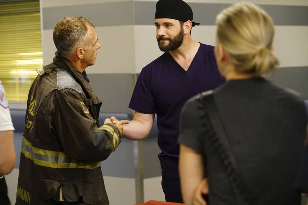 Chicago Med Season 4 Episode 2 - David Eigenberg as Christopher Herrmann, Colin Donnell as Connor Rhodes Preview — Chicago Med Season 4 Episode 2: When to Let Go - Part 2 Chicago Med Season 4 Episode 2 - David Eigenberg as Christopher Herrmann, Colin Donnell as Connor Rhodes