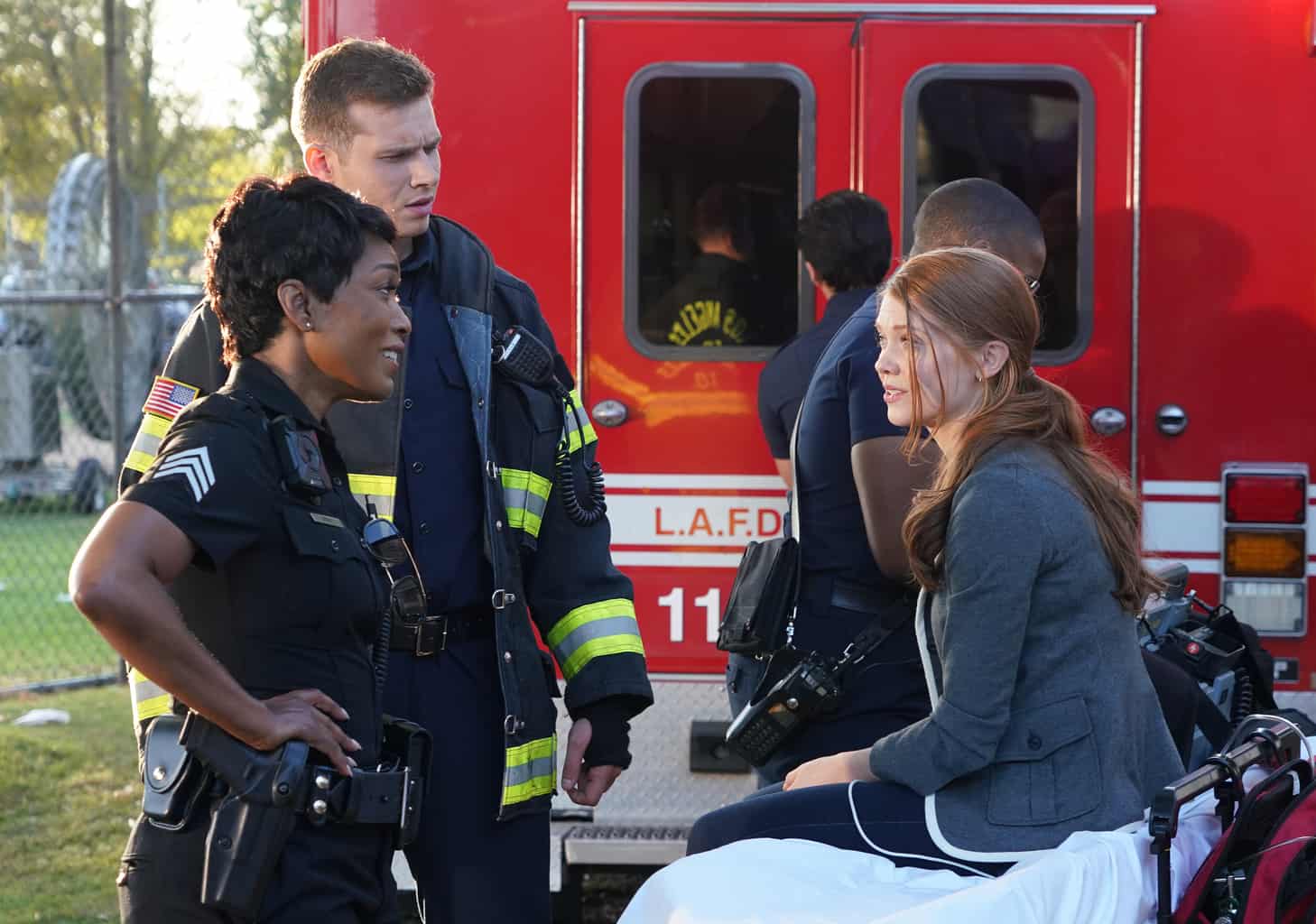 9-1-1 Season 2 Episode 6 - “Dosed” Preview — 9-1-1 Season 2 Episode 6: Dosed - Part 2 9-1-1 Season 2 Episode 6 - Ryan Guzman as Eddie Diaz and Oliver Stark as Evan 'Buck' Buckley