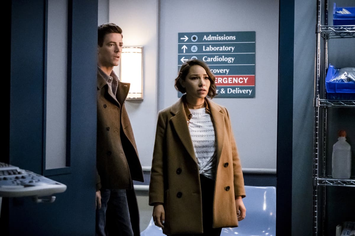 The Flash Season 5 Episode 17: "Time Bomb" Preview — The Flash Season 5 Episode 17: Time Bomb - Part 2 The Flash -- "Time Bomb" -- Image Number: FLA517a_0238b.jpg -- Pictured (L-R) Grant Gustin as Barry Allen and Jessica Parker Kennedy as Nora -- Photo: Katie Yu/The CW -- ÃÂ© 2019 The CW Network, LLC. All rights reserved