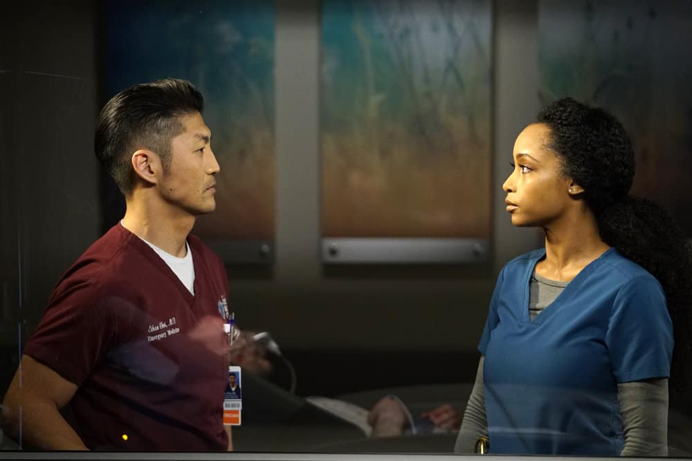 Chicago Med – Season 4 Preview — Chicago Med Season 4 Episode 17: The Space Between Us - Part 2 Chicago Med Season 4 Episode 17 - Brian Tee as Ethan Choi, Yaya DaCosta as April Sexton